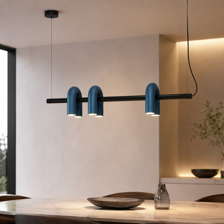 Modern Adjustable Pendant Light with Dimmable Glass Shade and Metal Frame for Kitchen Lighting
