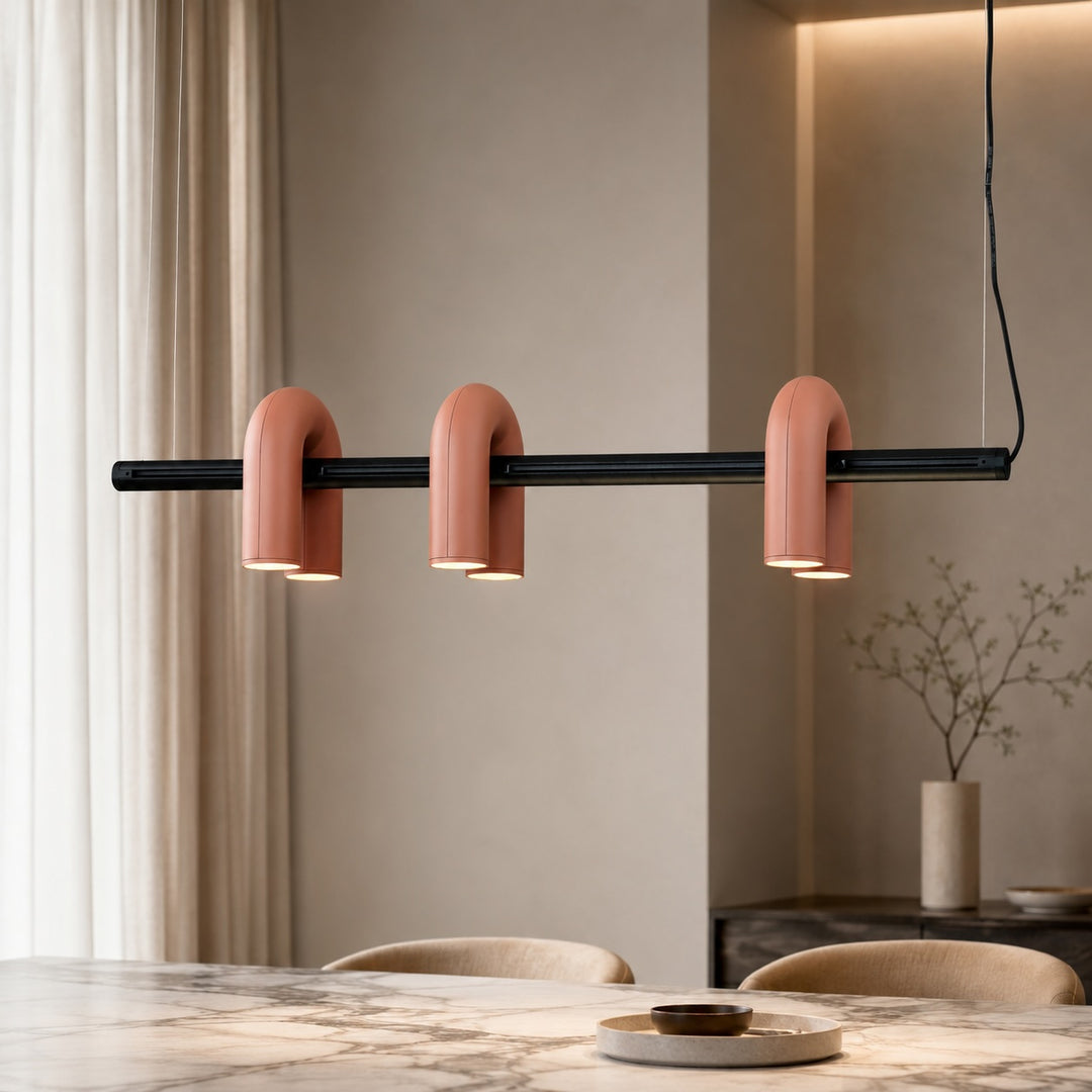 Modern Adjustable Pendant Light with Dimmable Glass Shade and Metal Frame for Kitchen Lighting