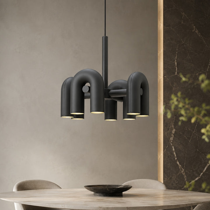 Modern Adjustable Pendant Light with Dimmable Glass Shade and Metal Frame for Kitchen Lighting