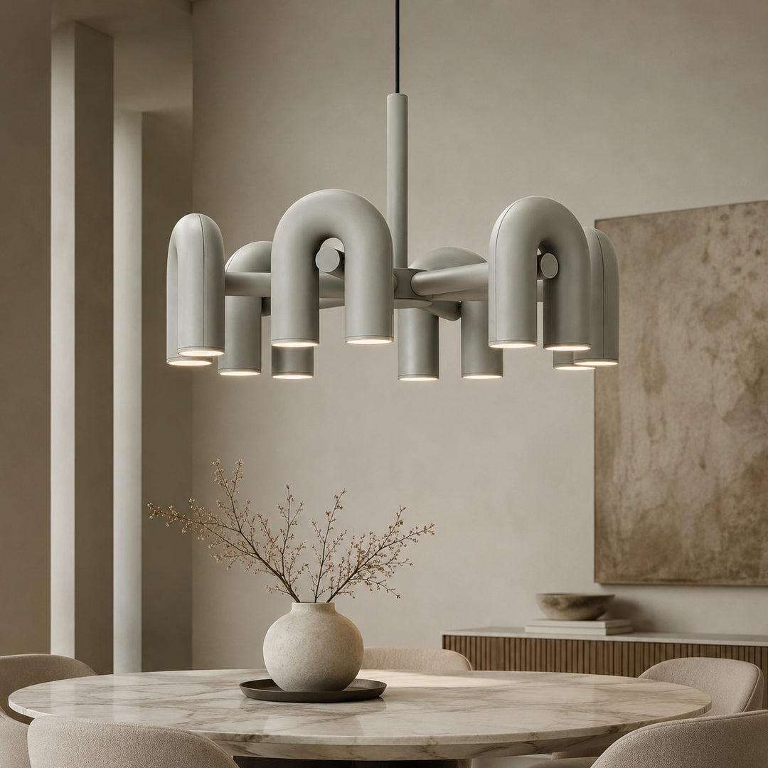 Modern Adjustable Pendant Light with Dimmable Glass Shade and Metal Frame for Kitchen Lighting