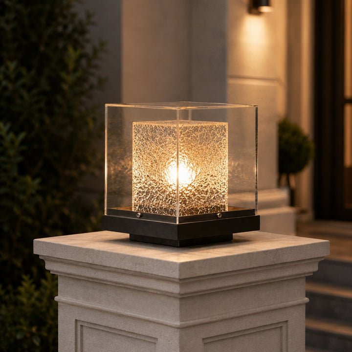 Modern Outdoor Pillar Light Ground Mounted Stainless Steel LED Warm White IP65 Waterproof