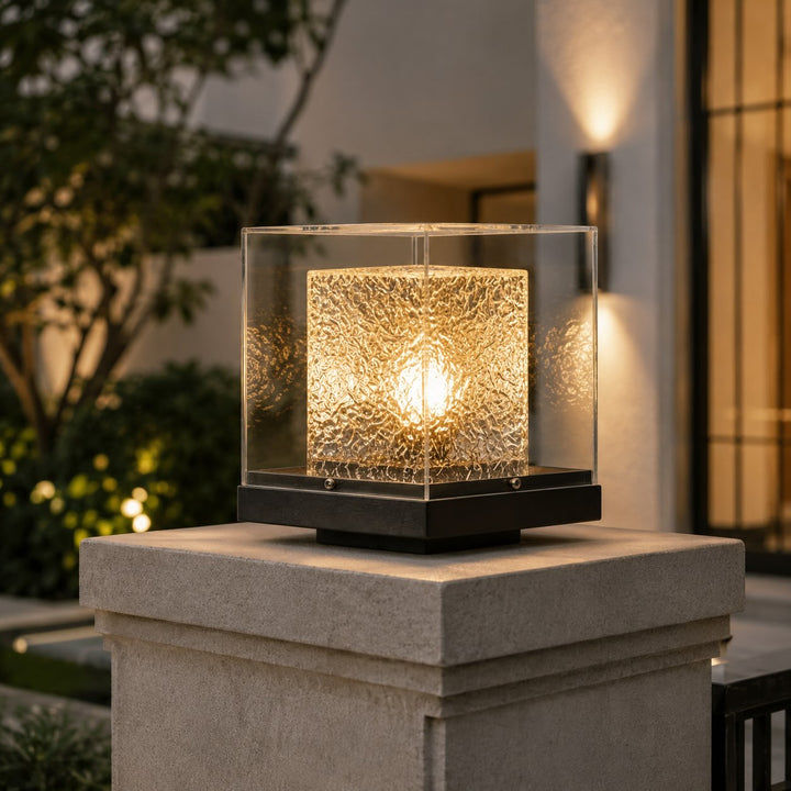 Modern Outdoor Pillar Light Ground Mounted Stainless Steel LED Warm White IP65 Waterproof