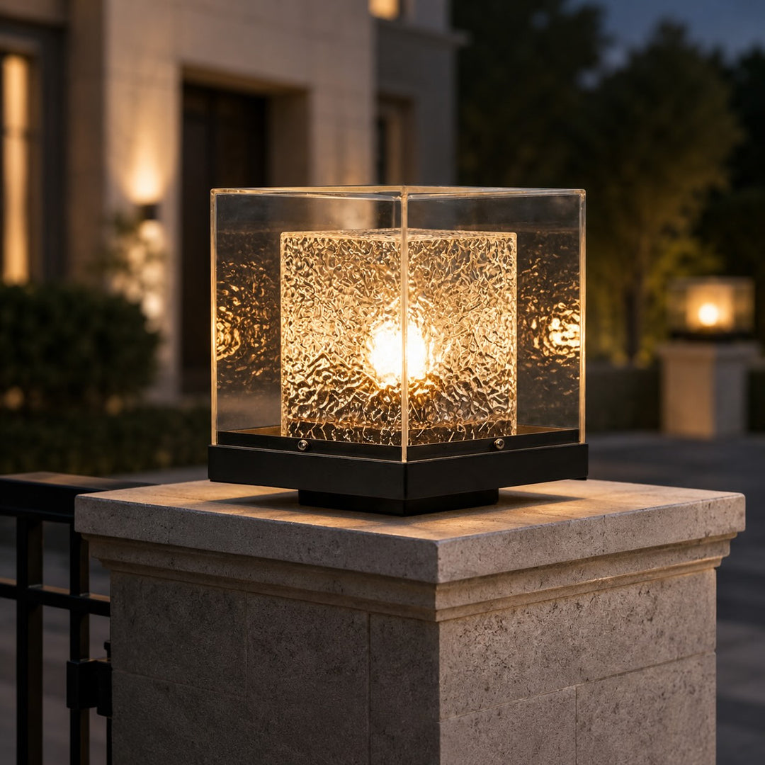Modern Outdoor Pillar Light Ground Mounted Stainless Steel LED Warm White IP65 Waterproof