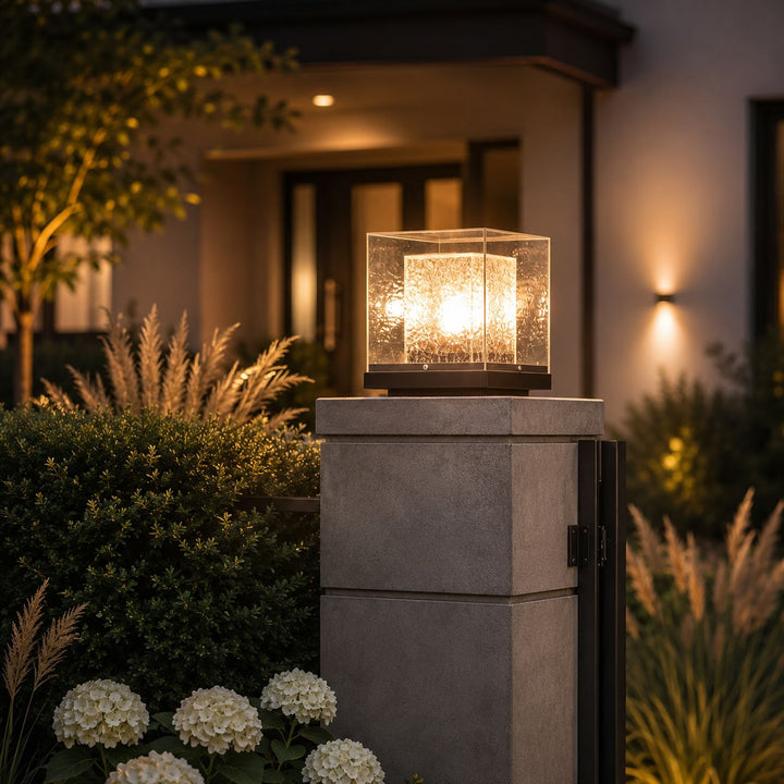 Modern Outdoor Pillar Light Ground Mounted Stainless Steel LED Warm White IP65 Waterproof