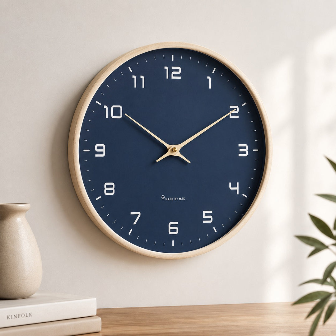 Modern Wall Clock Wall Mounted Silent Quartz Easy Installation
