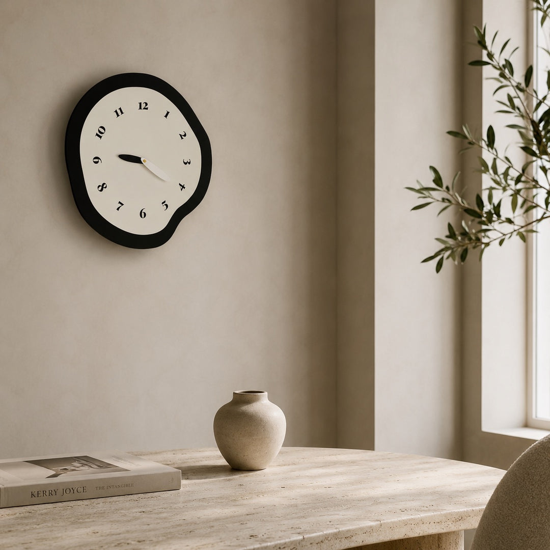Modern Wall Clock Large Size Abstract MDF Acrylic Silent Quartz Movement