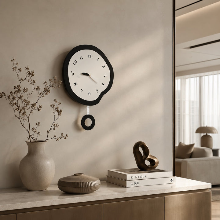 Modern Wall Clock Large Size Abstract MDF Acrylic Silent Quartz Movement