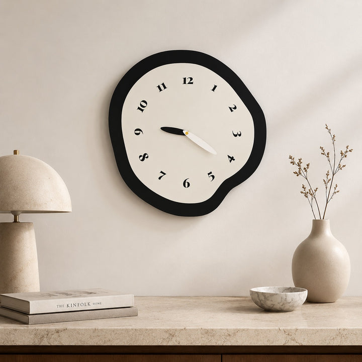 Modern Wall Clock Large Size Abstract MDF Acrylic Silent Quartz Movement