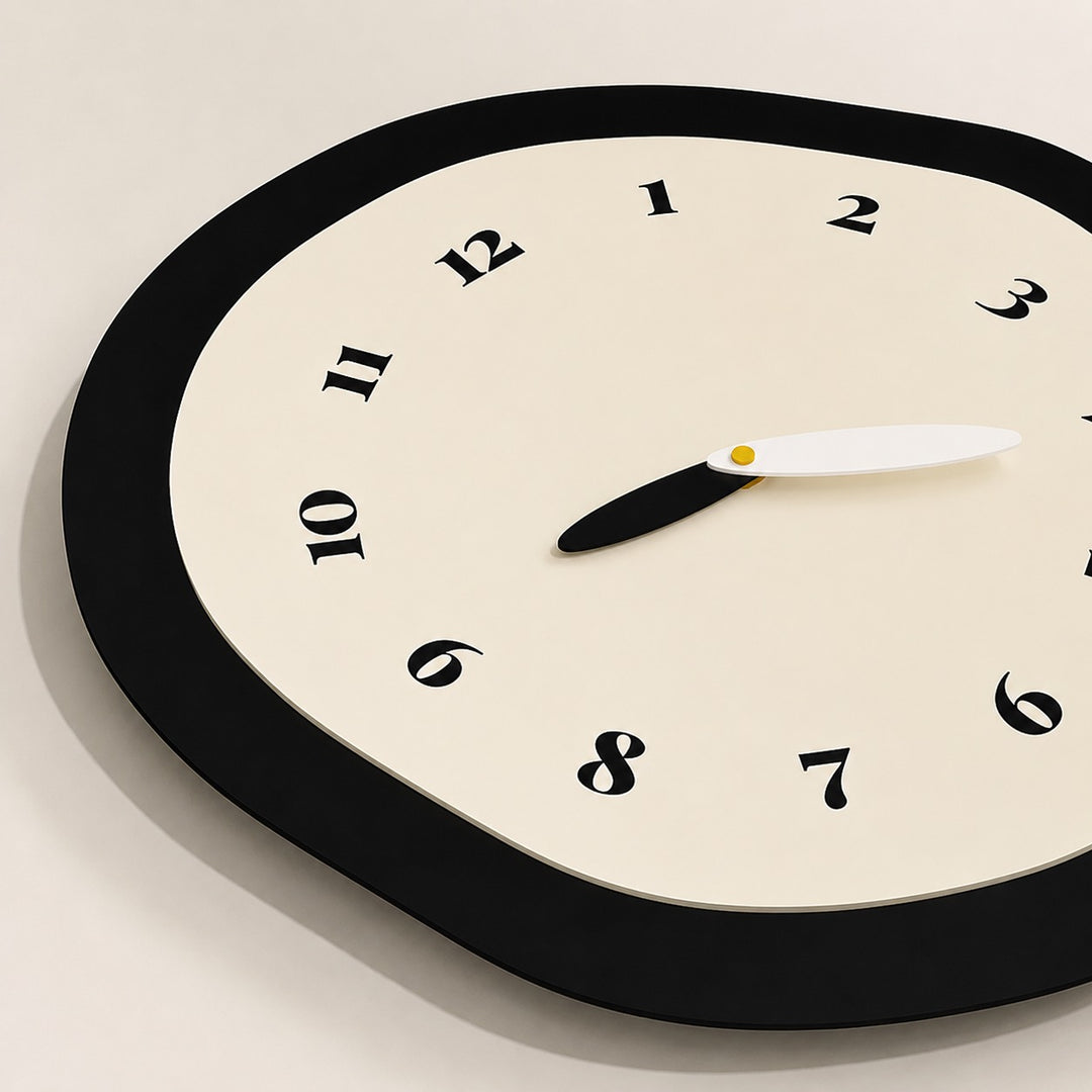 Modern Wall Clock Large Size Abstract MDF Acrylic Silent Quartz Movement