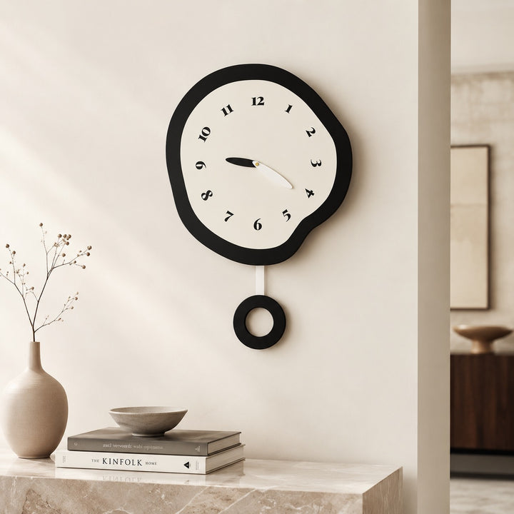 Modern Wall Clock Large Size Abstract MDF Acrylic Silent Quartz Movement
