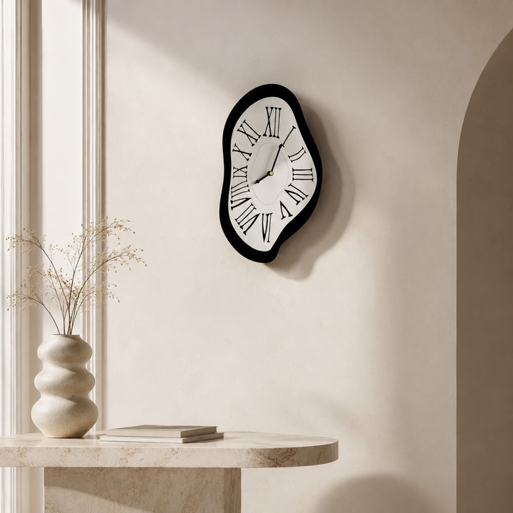 Modern Black Wall Clock Wall Mounted Acrylic Silent Quartz Movement Home Decor 34x20cm 41x26cm