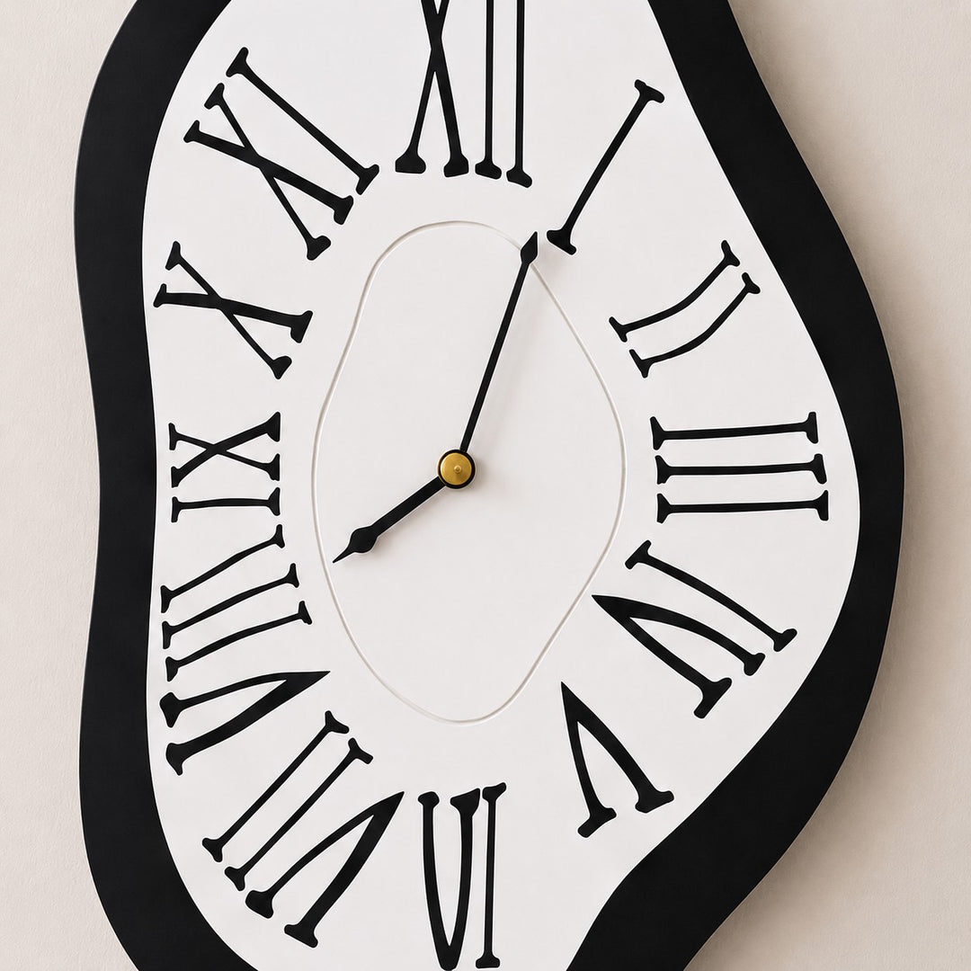 Modern Black Wall Clock Wall Mounted Acrylic Silent Quartz Movement Home Decor 34x20cm 41x26cm
