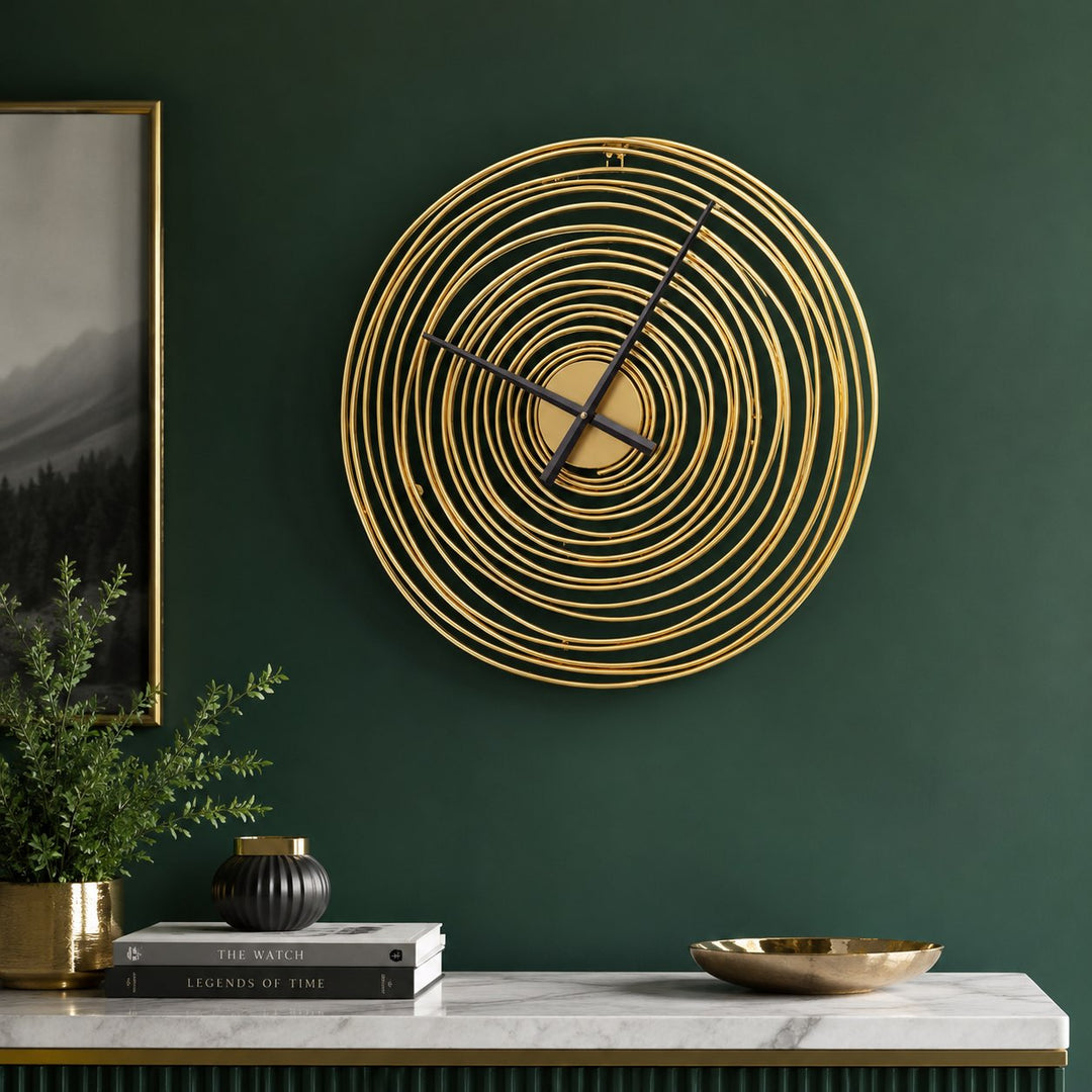 Modern Round Wall Clock Metal Silent Mechanism 49cm Diameter for Home and Office Decor