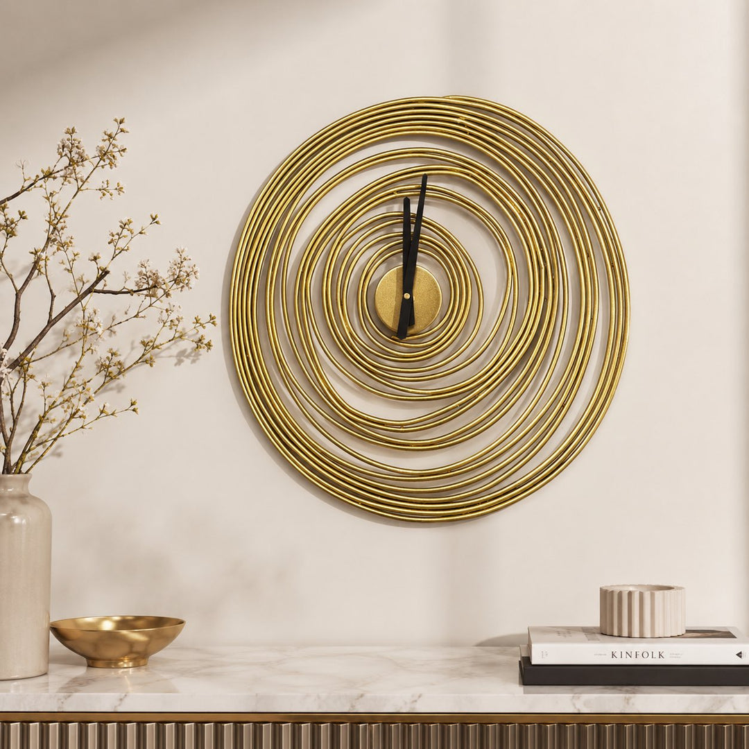 Modern Round Wall Clock Metal Silent Mechanism 49cm Diameter for Home and Office Decor