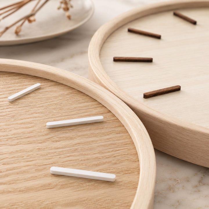Minimalist Wall Clock Solid Wood Natural Grain