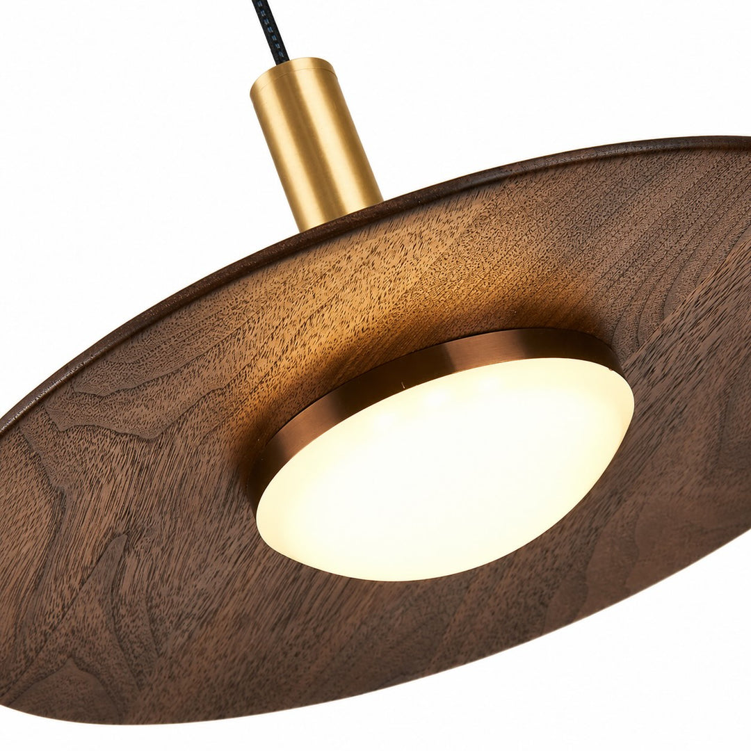 Modern Ceiling Light Natural Wood Flush Mount LED Fixture Adjustable Height