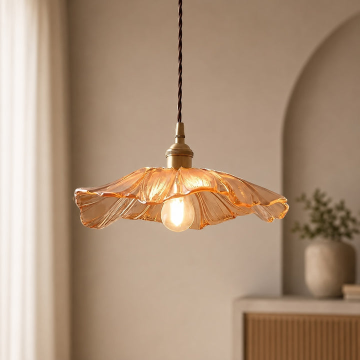 Modern Lotus Pendant Lamp Adjustable Height FRP Shade Soft Ambient Glow Dimmable Pendant Lighting