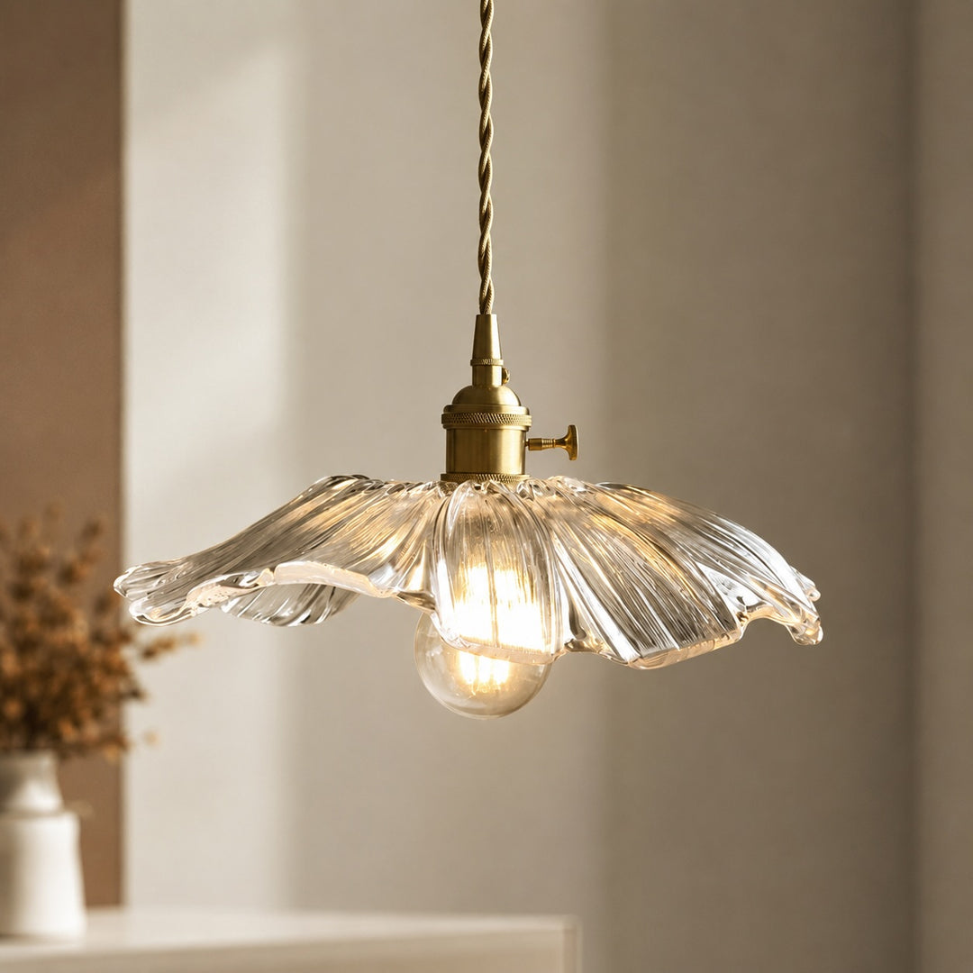 Modern Lotus Pendant Lamp Adjustable Height FRP Shade Soft Ambient Glow Dimmable Pendant Lighting