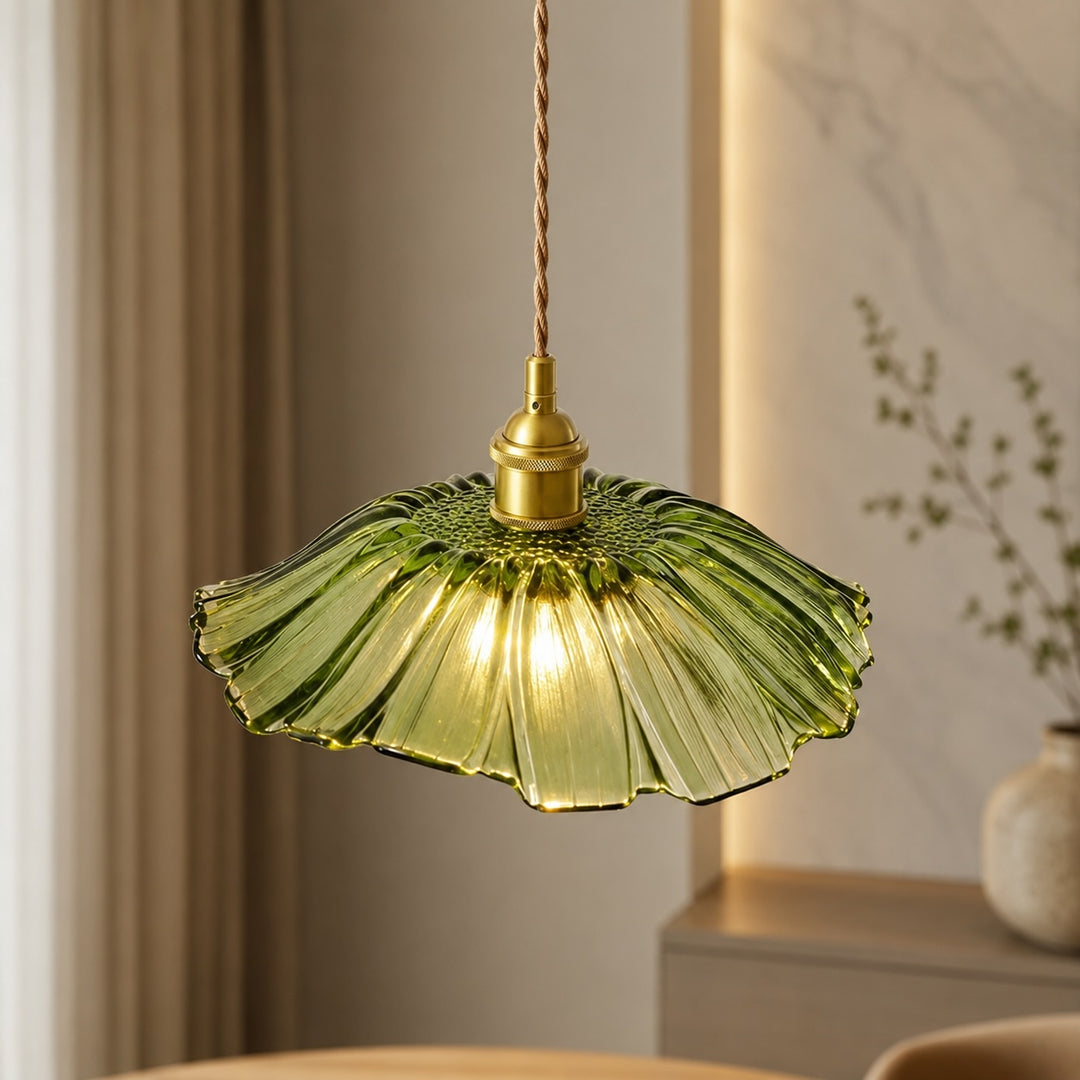 Modern Lotus Pendant Lamp Adjustable Height FRP Shade Soft Ambient Glow Dimmable Pendant Lighting