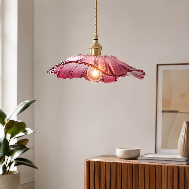 Modern Lotus Pendant Lamp Adjustable Height FRP Shade Soft Ambient Glow Dimmable Pendant Lighting