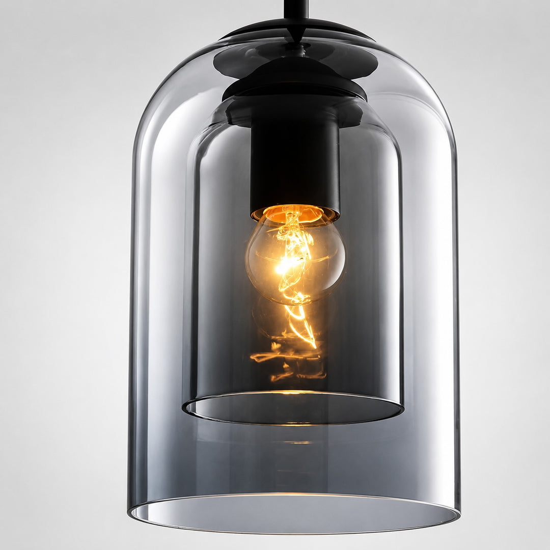 Modern Glass Pendant Lighting Hanging Fixture Iron Body LED Compatible for Kitchen Island