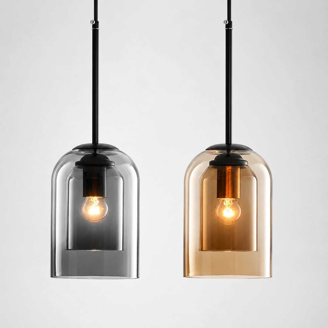 Modern Glass Pendant Lighting Hanging Fixture Iron Body LED Compatible for Kitchen Island