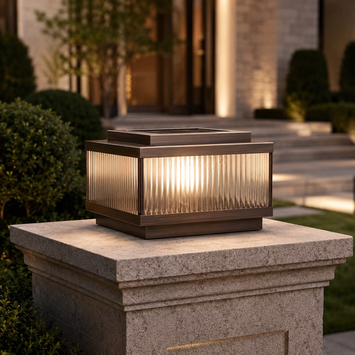 Modern Square Outdoor Wall Light Waterproof Brass and Acrylic