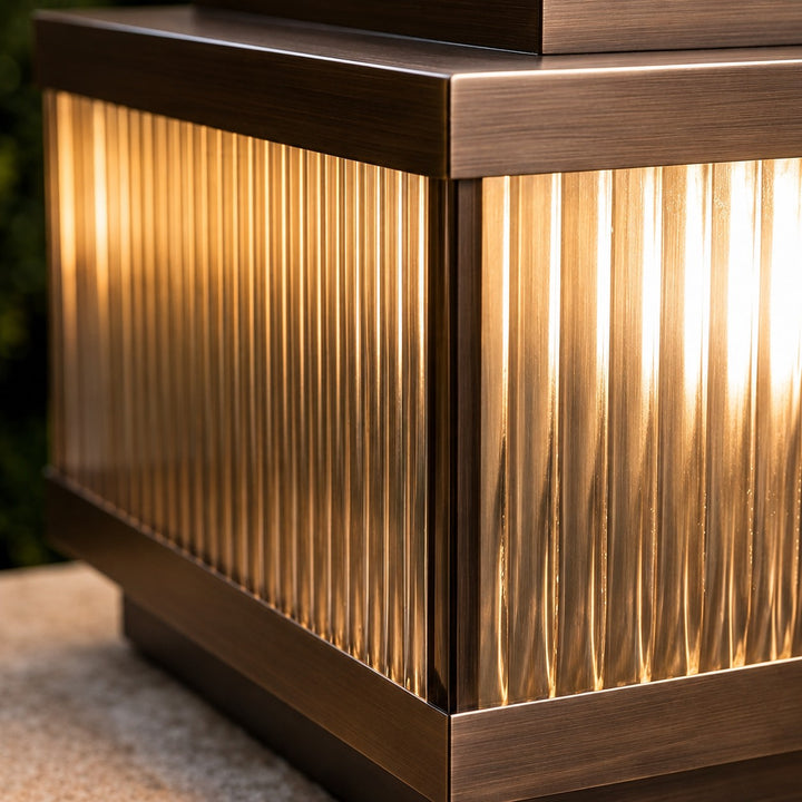 Modern Square Outdoor Wall Light Waterproof Brass and Acrylic
