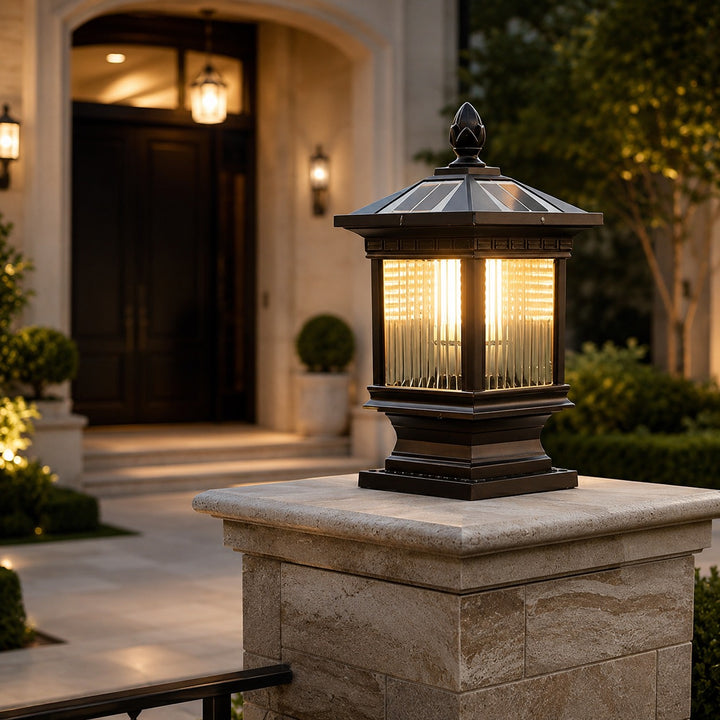 Retro Solar Garden Lights Wall Mounted Die-Cast Aluminum Waterproof LED with Adjustable Brightness