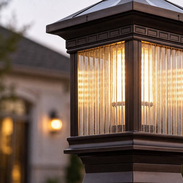 Retro Solar Garden Lights Wall Mounted Die-Cast Aluminum Waterproof LED with Adjustable Brightness