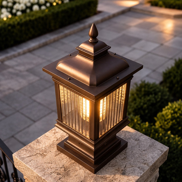 Retro Solar Garden Lights Wall Mounted Die-Cast Aluminum Waterproof LED with Adjustable Brightness