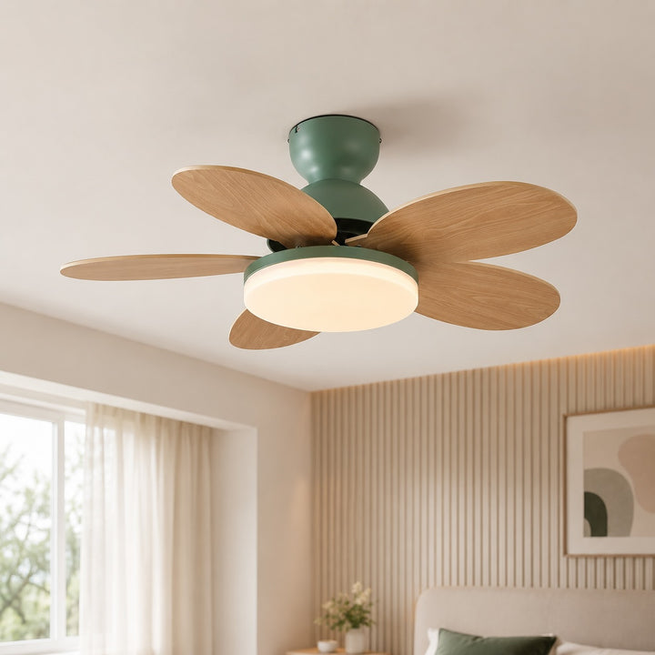 Modern White Ceiling Fan Light Flush Mount with Integrated LED and Whisper-Quiet DC Motor 35.4 inch