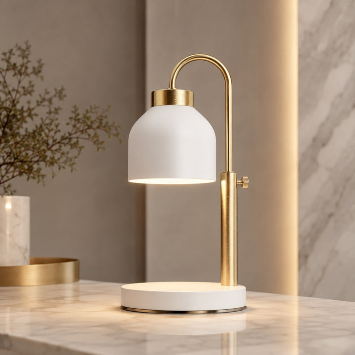 Modern Adjustable Candle Warmer Lamp with Metal Construction and Dimmable Feature for Large Jars