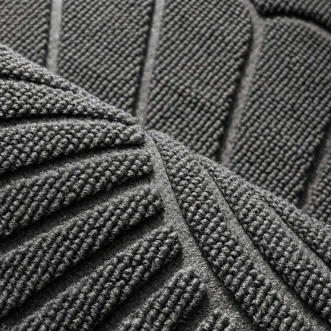Half-Circle Outdoor Door Mat Non-Slip Polyester Dirt Trapping Design for Indoor Entryways