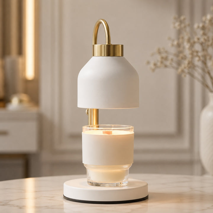 Modern Adjustable Candle Warmer Lamp with Metal Construction and Dimmable Feature for Large Jars