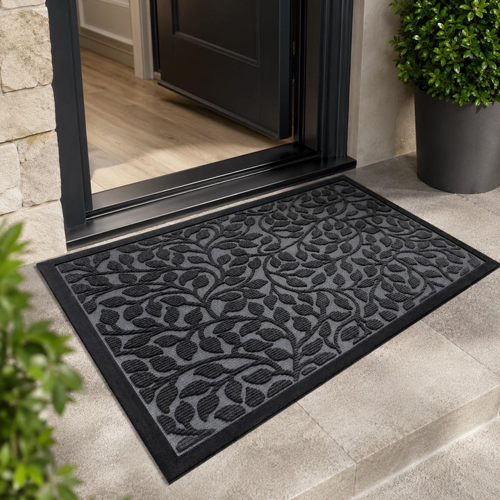Elegant Modern Door Mat Non-Slip Rectangle Rug Heavy-Duty Polyester for Indoor Outdoor Use