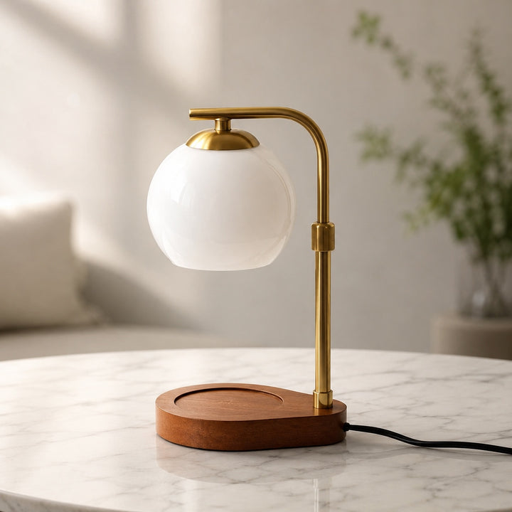 Modern Candle Warmer Lamp Table Light with Adjustable Height and Warm LED Glow