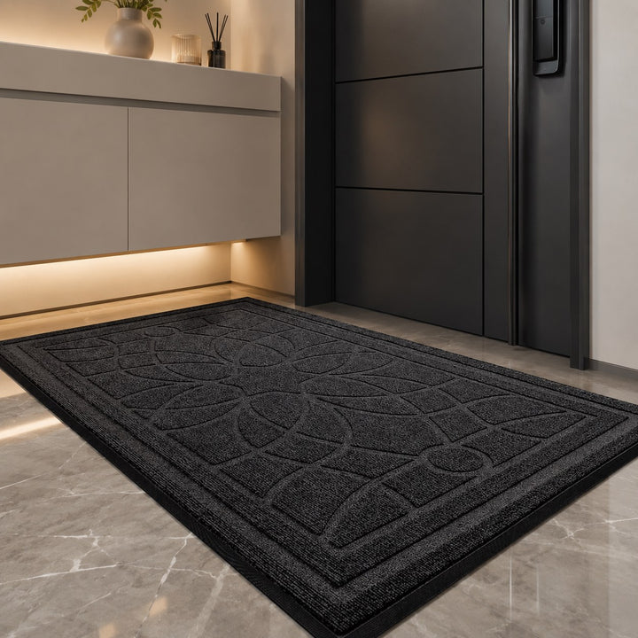 Modern Mandala Pattern Door Mat Non-Slip Backing for Indoor Outdoor Use Durable Fabric