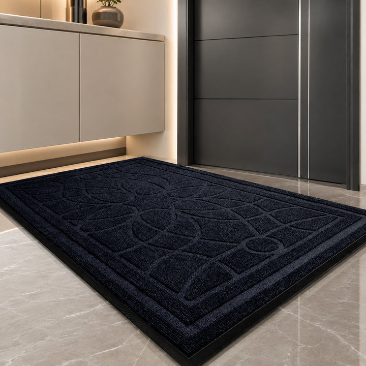 Modern Mandala Pattern Door Mat Non-Slip Backing for Indoor Outdoor Use Durable Fabric