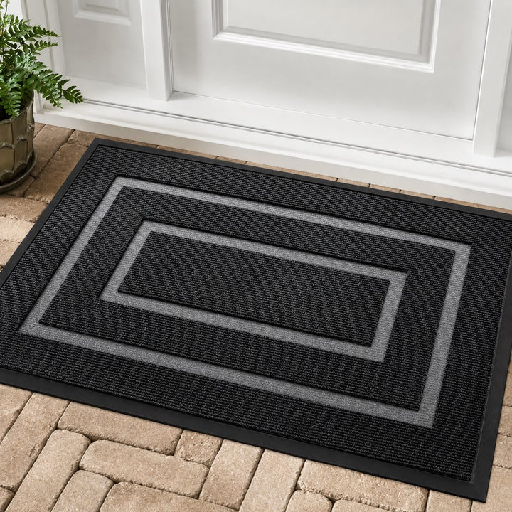 Durable Classic Front Door Mat with Non-Slip Rubber Backing for Indoor Outdoor Use