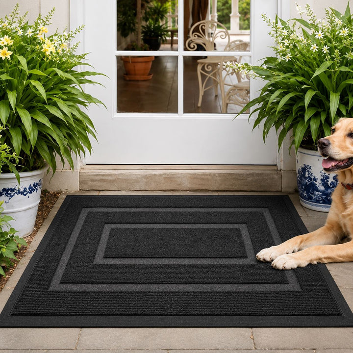 Durable Classic Front Door Mat with Non-Slip Rubber Backing for Indoor Outdoor Use