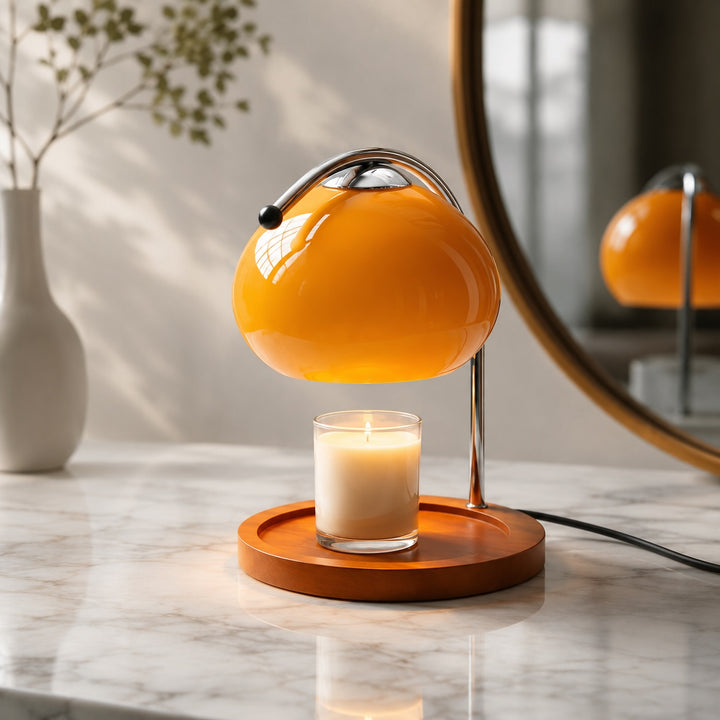 Modern Table Lamp Adjustable Metal Glass with Ambient Lighting for Cozy Home Decor
