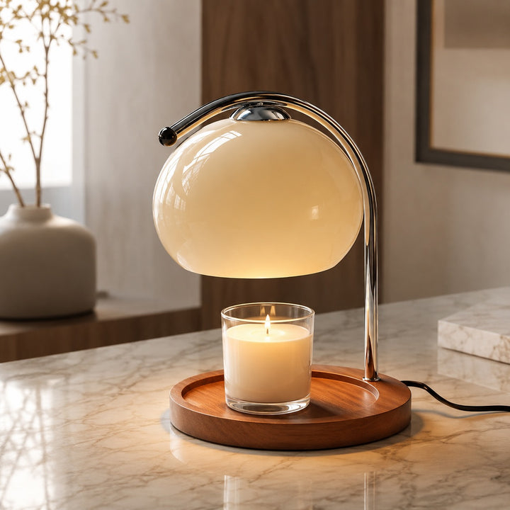 Modern Table Lamp Adjustable Metal Glass with Ambient Lighting for Cozy Home Decor