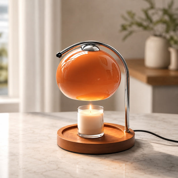 Modern Table Lamp Adjustable Metal Glass with Ambient Lighting for Cozy Home Decor