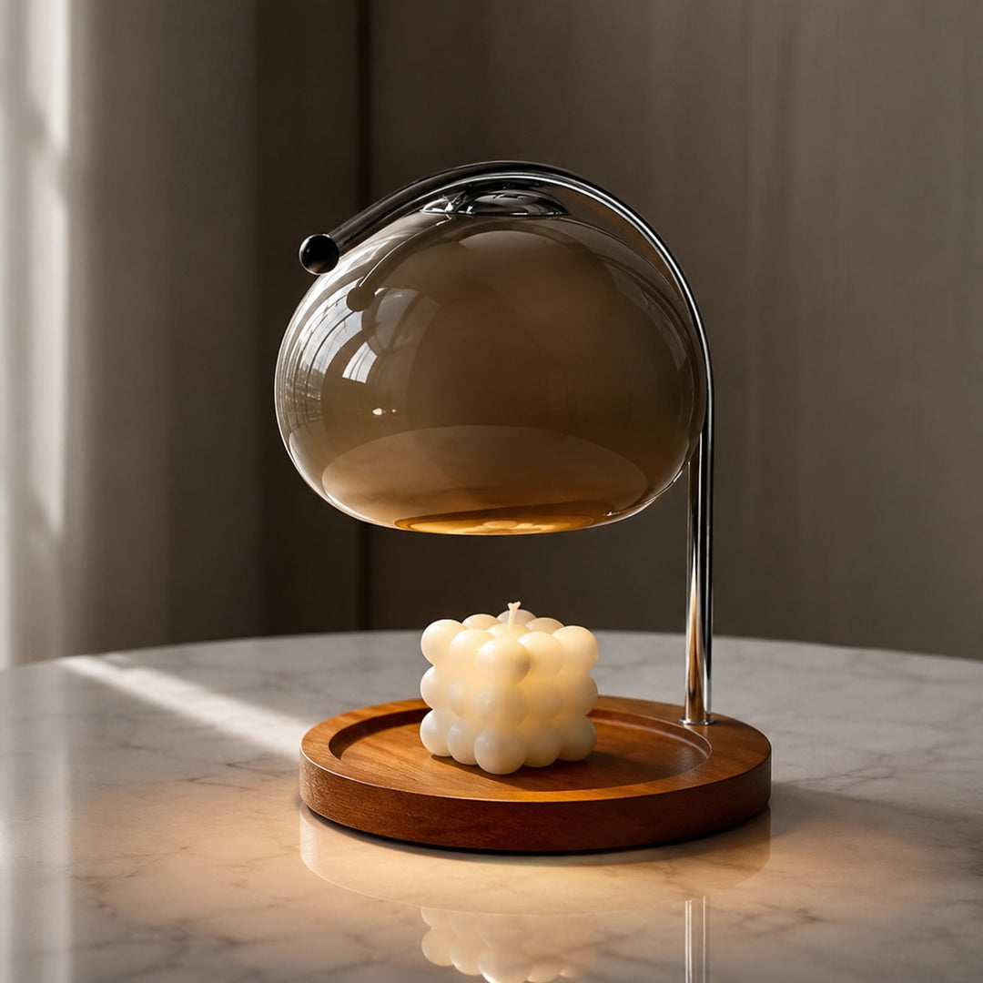 Modern Table Lamp Adjustable Metal Glass with Ambient Lighting for Cozy Home Decor