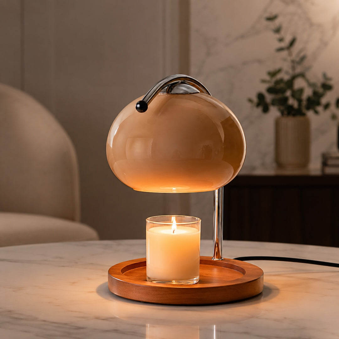 Modern Table Lamp Adjustable Metal Glass with Ambient Lighting for Cozy Home Decor