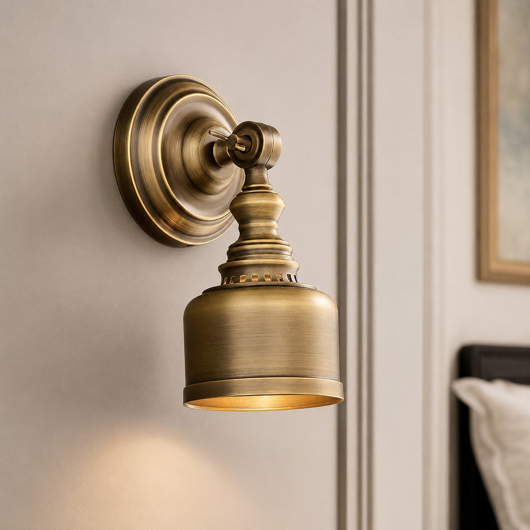 Modern Minimalist Wall Light Wall Mounted Solid Brass LED Compatible Sconce for Indoor Use