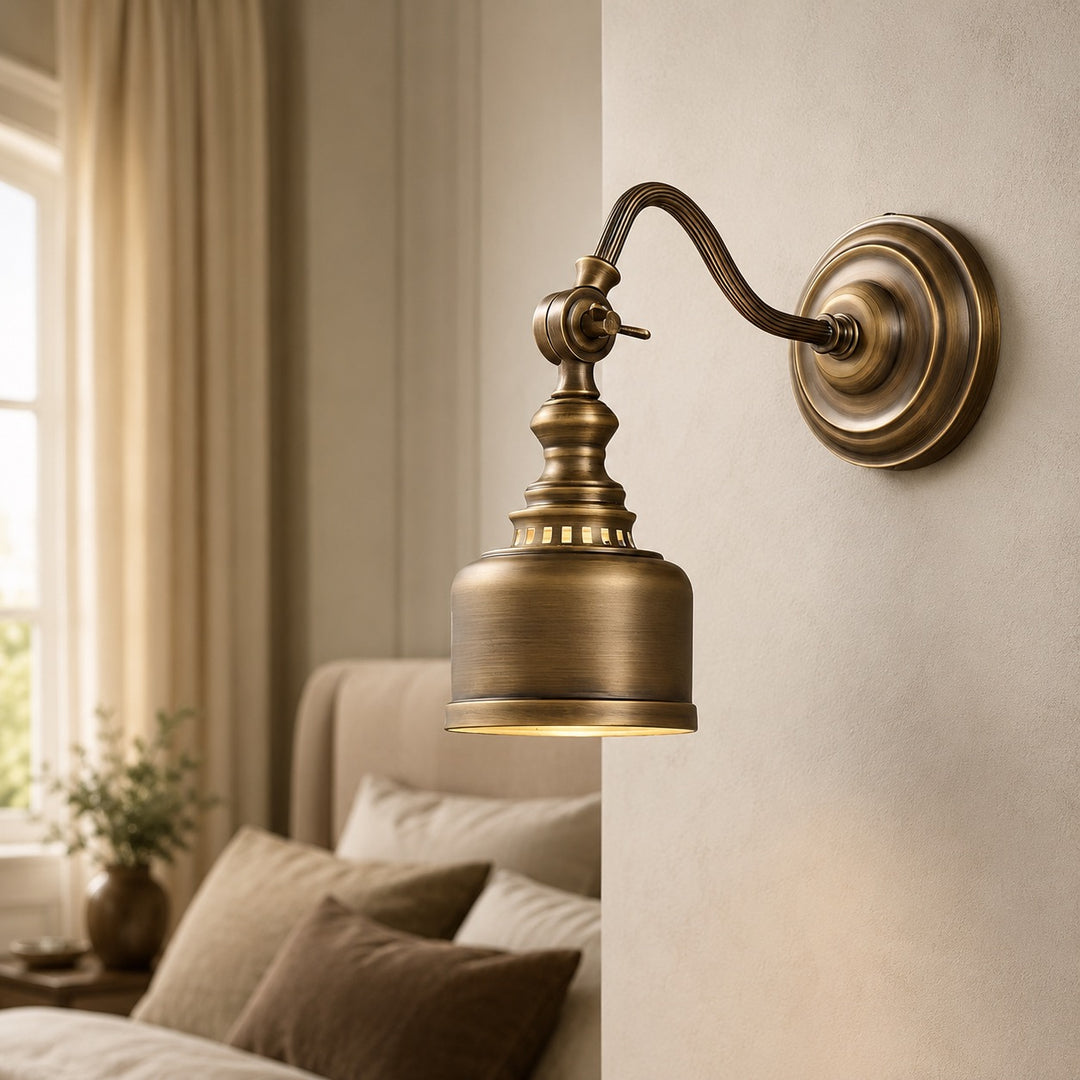 Modern Minimalist Wall Light Wall Mounted Solid Brass LED Compatible Sconce for Indoor Use