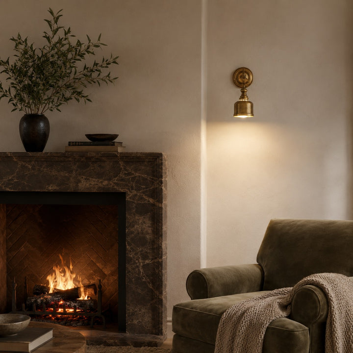 Modern Minimalist Wall Light Wall Mounted Solid Brass LED Compatible Sconce for Indoor Use