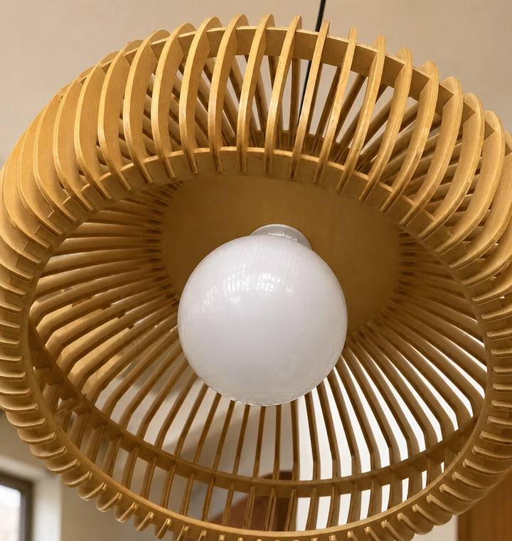 Scandinavian Pendant Lamp Wood Ceiling Light Modern Minimalist Design LED Compatible